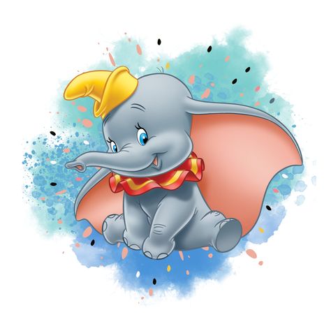 Dumbo Watercolor, Disney Elephant, Dumbo Cartoon, Baby Elephant Cartoon, Dumbo Birthday, Dumbo Birthday Party, Dumbo Elephant, Dumbo Disney, Elephant Cartoon