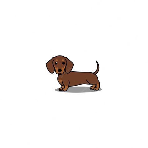 Drawing Ideas Easy Simple, Simple Dog Drawing, Easy Dog Drawing, Dog Sketches, Arte Dachshund, Dachshund Drawing, Dachshund Cartoon, Dog Drawing Simple, Dachshund Illustration