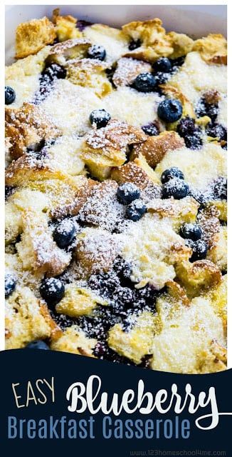 Blueberry Croissant Bake, Super Easy Breakfast Casserole, Blueberry Breakfast Casserole, Blueberry Croissant, Croissant Bake, Blueberry French Toast Bake, Blueberries And Cream, Baked Breakfast Casserole, Blueberry French Toast Casserole