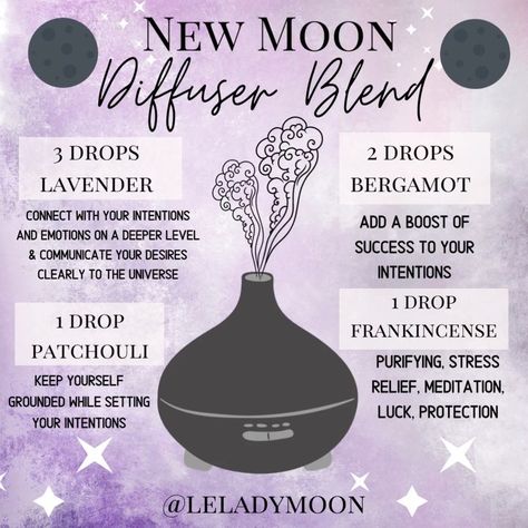 Awaken Your Inner Magic💎🌙 on Instagram: “Aquarius New Moon February 11th🌚🌹 Find the 🌿New Moon Meditation🌿Spotify playlist by tapping on the link in bio or check the story! Comment…” Diffuser Blends Young Living, Magick Oil, Moon Meditation, Essential Oil Roller Bottle Recipes, Essential Oil Combinations, Essential Oils 101, Essential Oil Diffuser Blends Recipes, Essential Oils Guide, New Moon Rituals