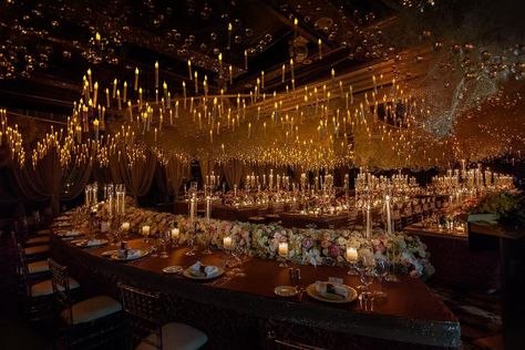 Chic Planner on Instagram: “The art of transformation. #ChicPlanner #LuxuryWedding #MakingArtComesToLife” Wedding Lighting Indoor, Candlelight Wedding Reception, Ceiling Wedding, Reception Ceiling, Candle Light Wedding, Candle Ceiling, Wedding Reception Lighting, Wedding Reception Design, Indoor Reception