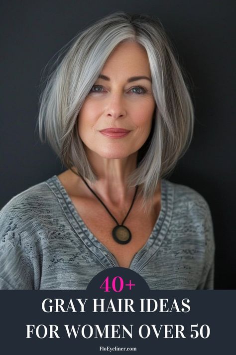 Looking for salt and pepper hair ideas for women over 50? Then you need to see the collection of 40+ stylish gray hair ideas we just posted on our blog. From natural black and gray blends to bold silver highlights, there are so many chic and modern ways to wear your grays. Click the pin for inspiration and save your favorite looks! Grey Hair Ideas Going Gray, Low Lights On White Grey Hair, Dark Highlights On Grey Hair, Low Lights For Silver Hair, Womens Grey Hair, Color For Gray Hair Highlights, Modern Grey Hairstyles, White And Dark Hair, Gray Hair Ideas Over 50