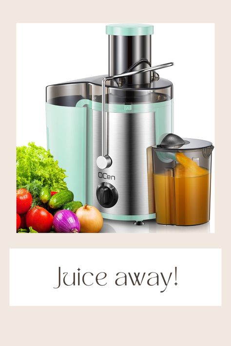 Juicer Machine, 500W Centrifugal Juicer Extractor with Wide Mouth 3” Feed Chute for Fruit Vegetable, Easy to Clean, Stainless Steel, BPA-free, by QCen (Aqua) #juicer #juicing Juicer Accessories, Kitchen Decor Collections, Clean Stainless Steel, Centrifugal Juicer, Best Juicer, Juicer Machine, Juice Extractor, Best Appliances, Fresh Juice