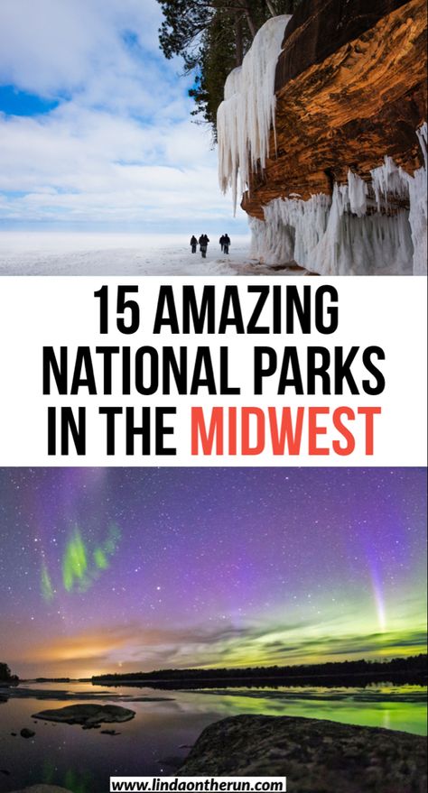 Dreaming of a USA road trip? Here you will find 15 of the coolest national parks in the midwest| Midwest national parks to visit any time of the year| National parks in America #midwest #nationalparks #usa Midwest Vacations, Midwest Road Trip, National Parks America, Usa Road Trip, Destination Vacation, Isle Royale National Park, Summer Vacation Spots, Indiana Travel, Usa Food