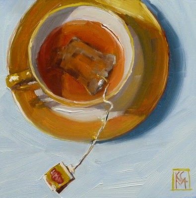 Kelley MacDonald Cup Of Tea Painting, Tea Oil Painting, Tea Cup Painting, Tea Painting, Food Paintings, Cuadros Diy, Food Painting, Gcse Art, Daily Painting