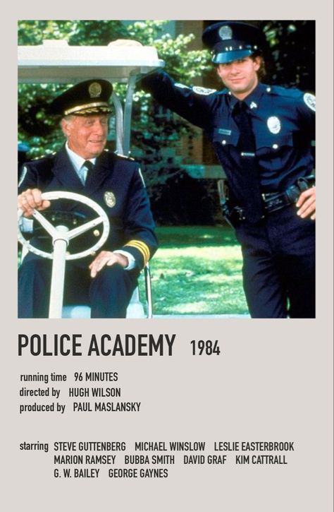 Police Academy Movie, Leslie Easterbrook, Michael Winslow, Steve Guttenberg, 80s Classics, 1980s Movies, Polaroid Posters, Movie Categories, Kim Cattrall