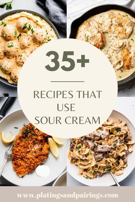 Meals With Sour Cream Dinners, Dinner Recipes Using Sour Cream, Dinner Ideas With Sour Cream, Sour Cream Uses Cooking, Meals Using Sour Cream, Low Carb Sour Cream Recipes, Soured Cream Recipe, How To Use Sour Cream, Cooking With Sour Cream