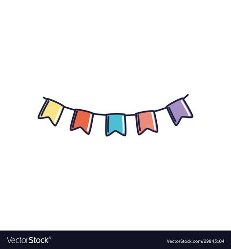 Flags Illustration, Eleven Stranger Things Drawing, Flags Decoration, Celebration Stickers, Happy Birthday Garland, Happy Birthday Flag, تزيين دفاتر, Party Vector, Flag Drawing