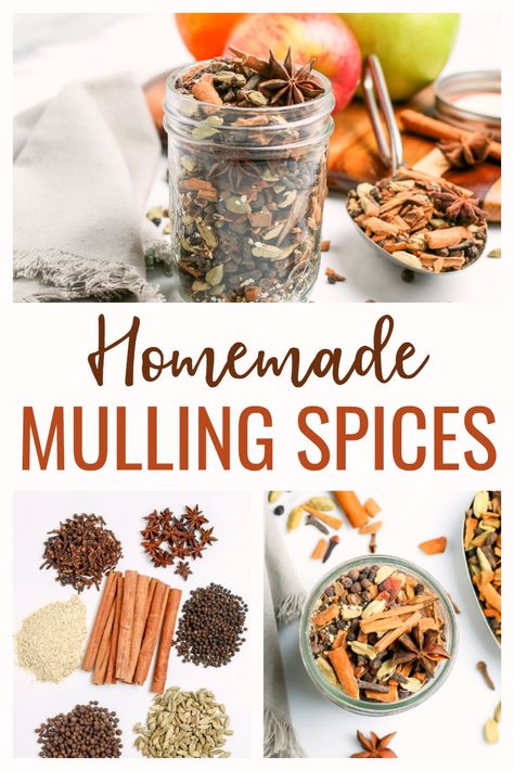 Diy Mulling Spices, Mulling Spice Recipe, Homemade Mulling Spice Recipe, Mulling Spices Gift, Spiced Hot Chocolate Recipe, Mulled Cider Recipe, Mulled Wine Spices, Wassail Recipe, Mulled Apple Cider