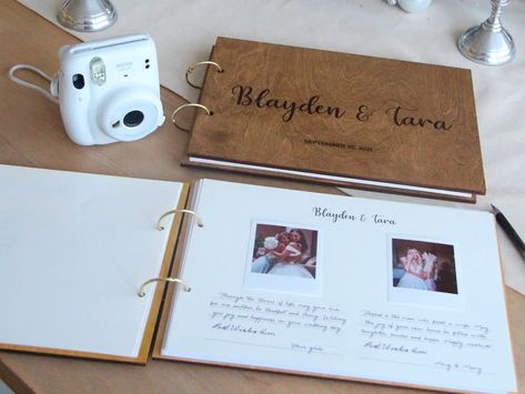 Instax Guest Book Sign, Polaroid Photo Book, Polaroid Wedding Guest Book, Couples Wedding Shower Games, Guest Book Polaroid, Instax Guest Book, Engagement Party Decorations Diy, Book Polaroid, Instax Photo Album