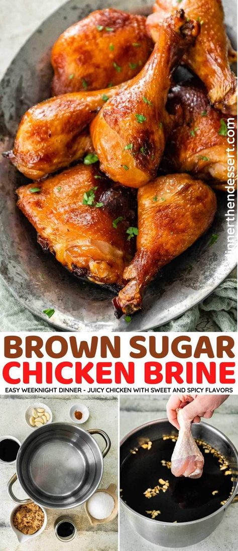 Brown Sugar Chicken Brine is the perfect juicy chicken with a sweet and spicy twist made with brown sugar, molasses, and cayenne pepper. Chicken Thigh Brine Recipe, Chicken Thigh Brine, Quick Chicken Brine, Beer Brine, Simple Chicken Brine, Chicken Brine Recipe, Chicken Brine, Easy Beef And Broccoli, Eat More Chicken