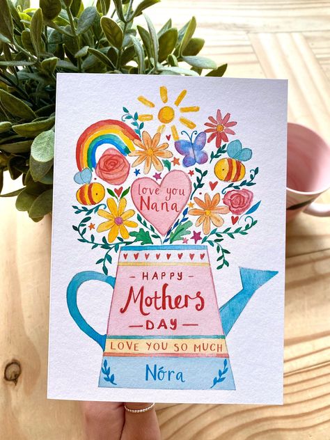 Personalised Nana Nan Grandma Flower Vase Mother's Day Card Happy Mother's Day For Grandma, Mothers Day Card Design Ideas, Cute Cards For Mom, Mother Day Card Ideas, Mom Day Card, Mothers Day Card Design, Mothers Day Cards Ideas, Card Mother Day, Mother Day Cards