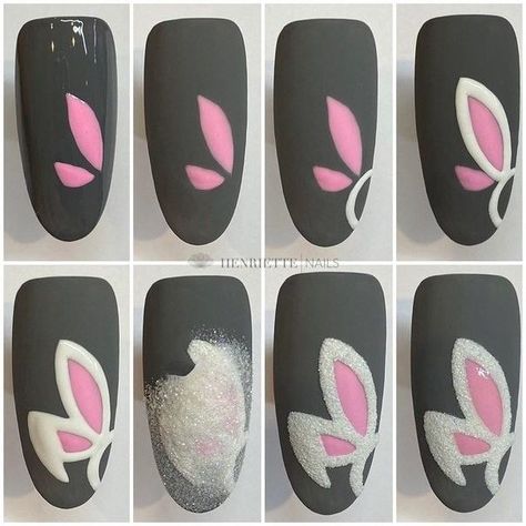 Easter Nails Easy, Easter Nail Art Designs, 2023 Nails, Unghie Nail Art, Nails Art Designs, Bunny Nails, Easter Nail Designs, Easter Nail Art, Simple Nail Art Designs