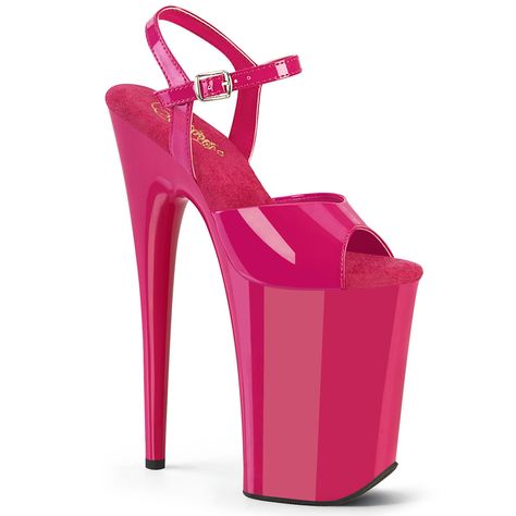 INFINITY-909 Fuchsia Patent Sandal-Sandals-Pleaser-Fuchsia-5-Patent-SEXYSHOES.COM Spring Footwear, 7 Inch Heels, Crotch Boots, Pleaser Heels, Striped Shoes, Pink Platforms, Pleaser Shoes, Elegant Moments, Light Up Shoes