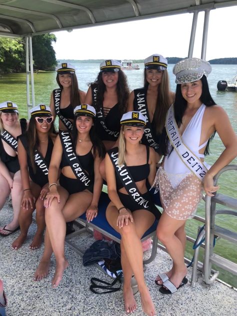 Bachelorette Trip Cruise, Captain Bachelorette Party, Cruise Bach Party, Bachelorette Party Outfit Boat, Party Boat Bachelorette, Pilot Themed Bachelorette Party, Bachelorette Boat Party Decor, Boat Bachelorette Party Decorations, Bachelorette Booze Cruise