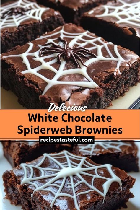 These White Chocolate Spiderweb Brownies are a delicious and visually striking dessert, perfect for adding a spooky, festive touch to any Halloween or themed celebration. Featuring a rich, fudgy dark chocolate brownie base topped with a striking white chocolate spiderweb design, they are both fun to make and delightful to eat. Dark Chocolate Brownie, Spiderweb Design, Spooky Snacks, Dark Chocolate Brownies, Festive Desserts, Types Of Chocolate, Bittersweet Chocolate, Halloween Recipes, Breakfast For Dinner