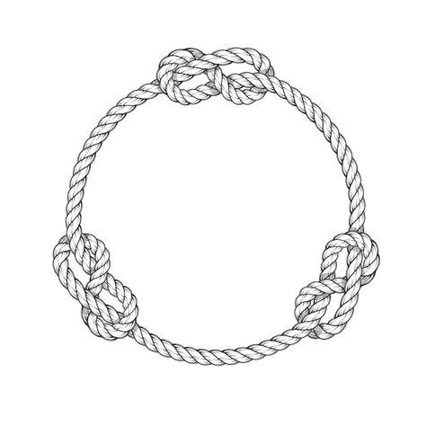 Rope Circle, Rope Frame, Brand Symbols, Rope Knots, Celtic Knotwork, Applique Pattern, American Traditional Tattoo, Circle Frames, Cute Couple Art