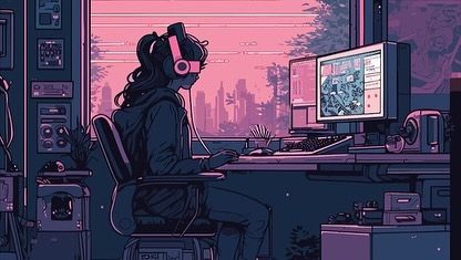 🧘🏼‍♀️Sit back.🧘🏼‍♀️ Goth Lofi Aesthetic, Lofi Aesthetic Drawing, Star Wars Lofi Art, Lofi Aesthetic Wallpaper Ipad, Lofi Cover Art, Lofi Night Aesthetic, Lofi Art Night, Lofi Playlist Cover, Lofi Study Aesthetic