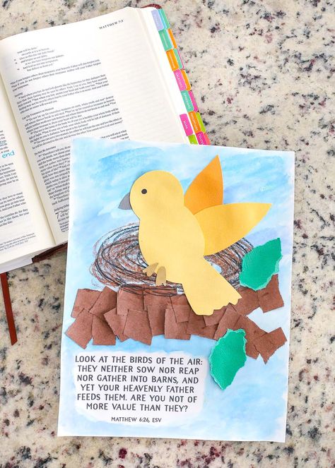 This Do Not Worry Bird Craft for Kids (from Matthew 6:26) is a great way for kids of all ages to remember that they are more valuable than the birds. Matthew 6 26, Sunday School Projects, Bird Craft, Preschool Bible Lessons, Children's Church Crafts, Bible Story Crafts, Sunday School Kids, Do Not Worry, Sunday School Crafts For Kids