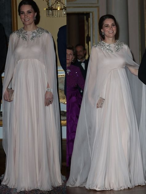 The Duchess of Cambridge's Gowns | RegalFille | Duchess Kate Gowns Royal Family Gowns, Kate Middleton Pregnant Dress, Pregnancy Gowns Dresses, Pregnant Bridesmaid Dress, Pregnant Wedding Guest Outfit, Pregnant Gown, Maternity Ball Gowns, Soirée Dresses, Blush Pink Gown