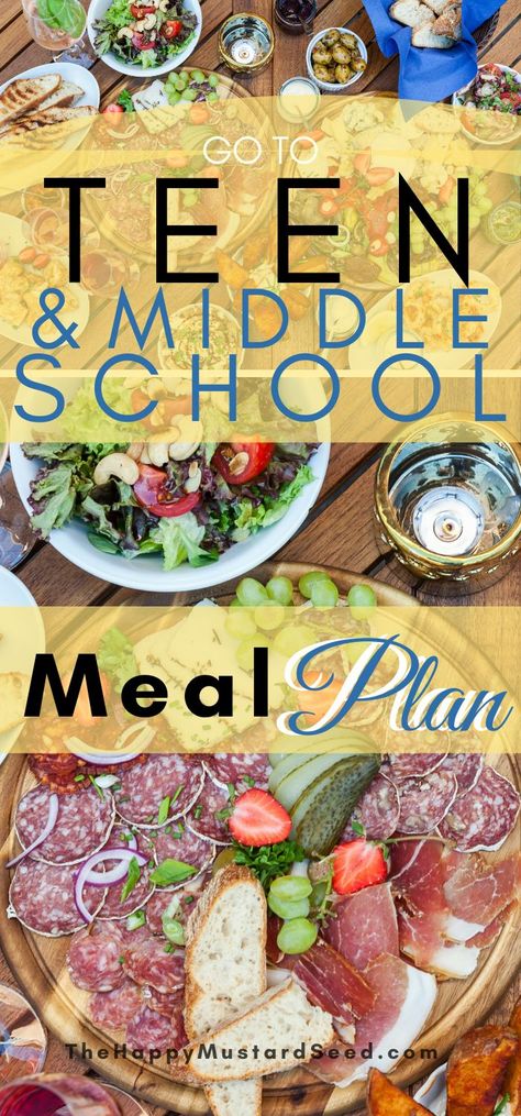 Lunch For Middle Schoolers, Healthy Lunch For Teens, Summer Lunch Menu, Recipe For Teens, Healthy Food Menu, Summer Meal Planning, Healthy Menu, Fun Fitness, Middle Schoolers