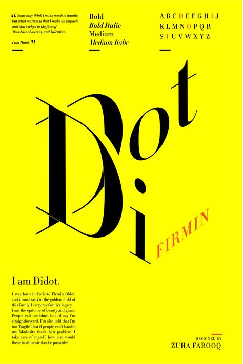 Didot Poster, Didot Typography, Typeface Poster, Typographic Poster Design, Typo Poster, Type Specimen, Page Layout Design, Poster Fonts, 타이포그래피 포스터 디자인