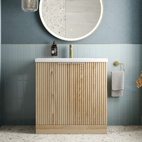 Bathroom Vanity Units - Plumbworld Fluted Wall, Bathroom Shower Panels, Black Bathroom Furniture, Freestanding Vanity Unit, Loft Interior, Freestanding Vanity, Wood Bathroom Vanity, Wooden Vanity, Bathroom Furniture Vanity