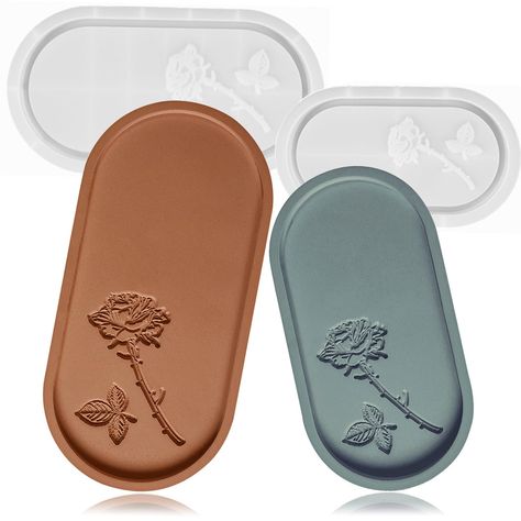 PRICES MAY VARY. 【VINTAGE TRAY RESIN MOLD】You would receive 2pcs rose carved oval tray silicone mold(different size). The rose carving increase vintage and elegant feels for the work. Larger one is 9.7x5.1x0.55in. Smaller one 7.6x4.3x0.6in. Practical size to meet your different need 【HIGH QUALITY】High-quality silicone, good flexibility and not easy to tear. Compatible with most resins or other casting materials,such as epoxy resin, UV resin, polyester resins, polymer clay etc.. Smooth interior, Resin Concrete, Bathroom Vanity Tray, Floral Crafts, Molds For Resin, Liquid Resin, Silicone Tray, Silicone Resin, Vintage Trays, Polyester Resin