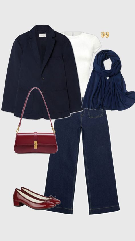 #aesthetic #collage #outfit #inspo #ootd #fashion #red #bordeaux #navy #blazer #fashionista #hijab #tumblr #tiktok #instagram #trendy #inspiration #inspired Collage Outfit, Navy Outfit, Outfit Hijab, Ootd Hijab, Navy Blazer, Aesthetic Collage, Ootd, Blazer, Collage