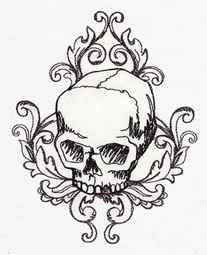 A darkly beautiful skull puts a unique twist on classic toile styling. Stitch one alone, or stagger and repeat! Arte Grunge, Urban Threads, Embroidered Canvas, Embroidery Patterns Free, Doodle Art Designs, Tattoo Design Drawings, Pretty Tattoos, Sketchbook Art Inspiration, Art Inspiration Drawing