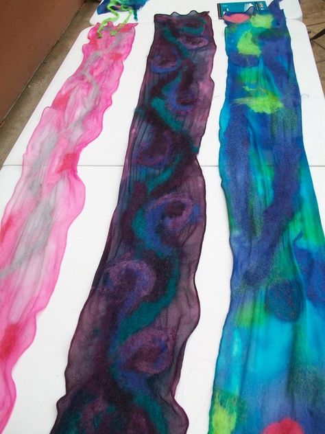 Felted Scarf Tutorial, Machine Felting, Nuno Felting Tutorial, Wool Project, Wet Felting Tutorial, Felted Bags, Felting Tutorial, Dry Felting, Local Yarn Shop