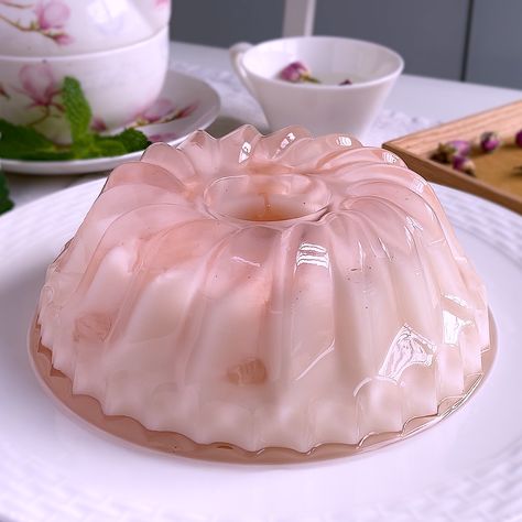 NA Lychee Dessert, Lychee Recipes, Lychee Jelly, Rose Jelly, Agar Agar Jelly, Jelly Cakes, Agar Jelly, Jelly Desserts, Strawberry Jelly