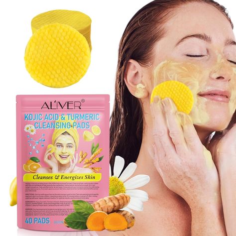 PRICES MAY VARY. 【Natural Ingredients】Crafted with the finest natural ingredients, Kojic Acid Turmeric Cleansing Pads offer a gentle yet firming touch. These soft pads promote a smoother, more vibrant skin tone and enhance overall texture with each use. 【Cleans Deep】Turmeric Cleansing Pads contain gentle cleansers to deep clean pores, removing dirt and oil, leaving skin refreshed and clean. 【Dual-Action Cleansing Pads】Our Kojic Acid Turmeric Cleansing Pads offer exfoliation and soothing in one. Exfoliating Pads, Deep Clean Pores, Daily Face Wash, Facial Sponges, Skin Oil, Face Cleansing, Cleansing Pads, Cleansing Face, Pore Cleansing