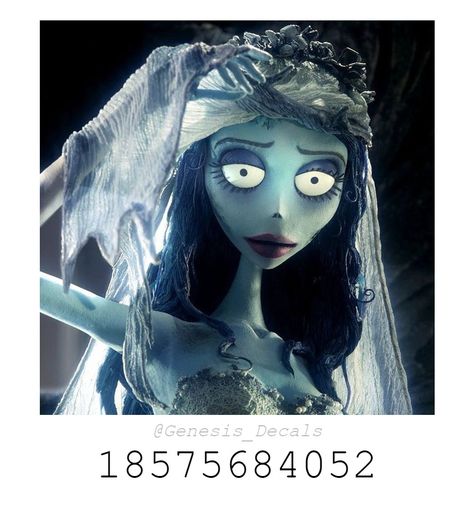 #Roblox #Decals #Emily #CorpseBride #Show Bloxburg Horror Decals, Royal High Picture Codes, Royale High Picture Id Codes, Decal Ids For Royal High, Roblox Id Decals, Royale High Journal Decals, Roblox Photo Ids, Bloxburg Images, Roblox Picture Id