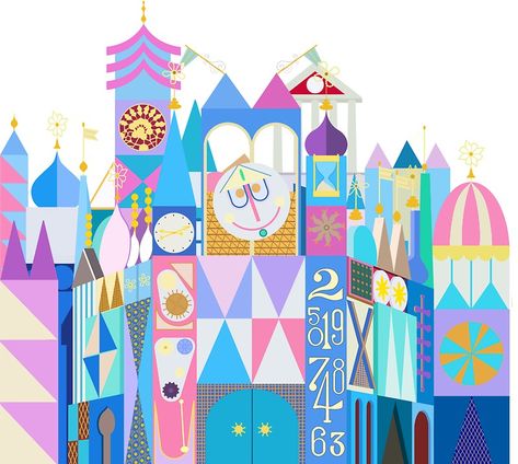 Tokyo Small World After All Disneyland Toyko, Disneyland Sign, Mary Blair Art, It’s A Small World, Mary Blair, Disney Rooms, Delicate Clothes, Clean And Clear, Disney Posters