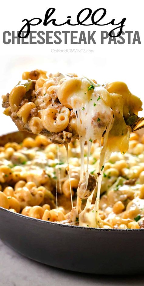 Philly Cheesesteak Hamburger Helper, Philly Pasta, Philly Cheesesteak Pasta, Cheesesteak Pasta, Cheddar Sauce, Coco Puffs, Ground Beef Pasta Recipes, Beef Pasta Recipes, Steak Pasta