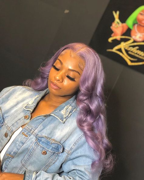 Pinkish Purple Hair, Baddie Hair, Black Ponytail, Purple Wig, Birthday Hair, Lavender Hair, Color Lila, Hair Laid, Dope Hairstyles