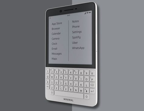 With its tactile keyboard, pared down user interface, and e-ink display, the Minimal Phone is the equivalent of a capsule wardrobe. Digital Clutter, E Ink Display, Cute Office Decor, Android Design, Smartphone Features, E Ink, Tree Lamp, Connected Home, Cute Office