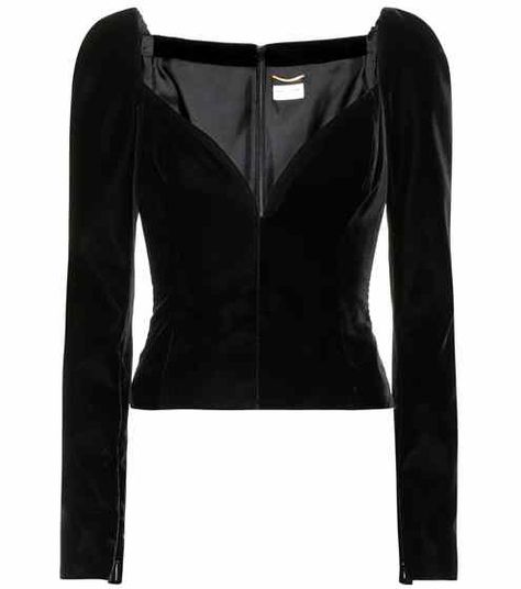 Saint Laurent Shirt, Velvet Top Long Sleeve, Black Velvet Top, Velvet Shirt, Velvet Blouses, Shirts Black, Velvet Top, Velvet Fashion, Looks Chic