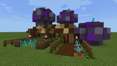 Blueberry House Minecraft, Strawberry Shortcake Minecraft, Strawberry Shortcake House, Fruit Fairy, Minecraft Cottagecore, Blueberry Shortcake, Cottage Minecraft, Cottagecore Minecraft, Berry Muffins