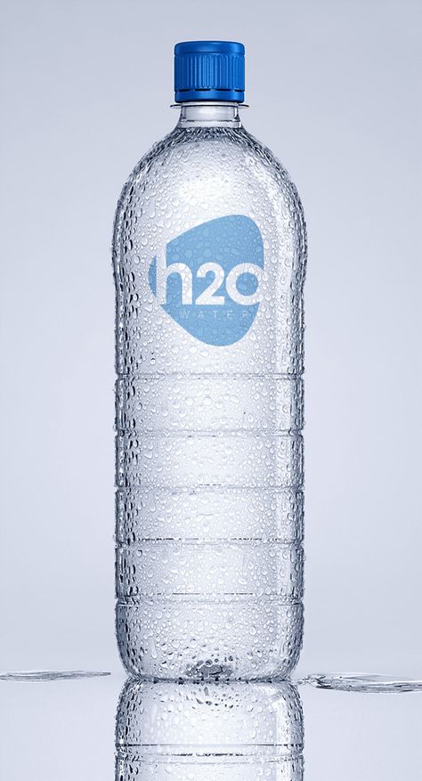 H2O Water Company Brand on Behance Bottled Water Logo, H2o Logo, H2o Water, Water Names, Branded Water Bottle, 3ds Max Tutorials, Water Packaging, Water Company, Water Branding