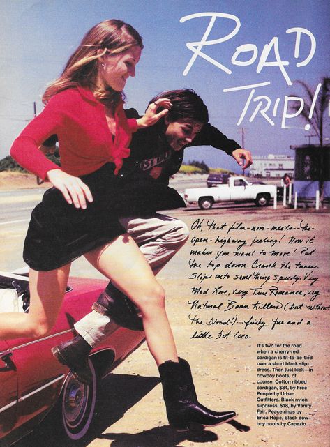 Trip Fashion, Road Trip Fashion, Black Slip Dress, Old Magazines, Ribbed Cardigan, Vintage Magazines, Vintage Ads, Fitness Inspo, 90s Fashion