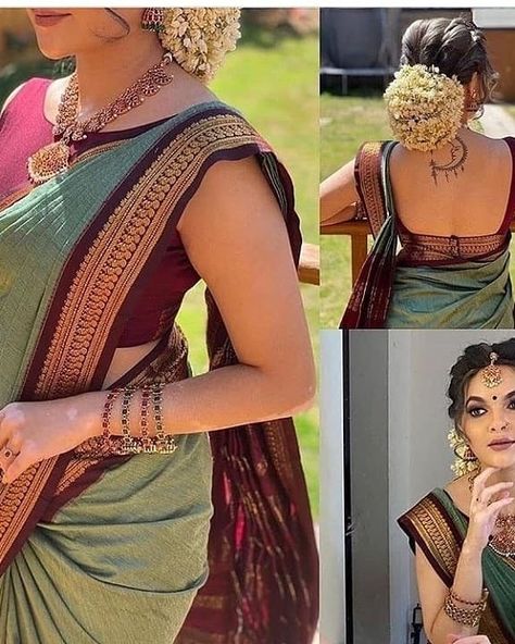 Cotton Saree Blouse Designs, New Saree Blouse Designs, Border Saree, Indian Saree Blouses Designs, Unique Blouse Designs, Designer Saree Blouse Patterns, Saree Blouse Designs Latest, Unique Blouse, Elegant Saree