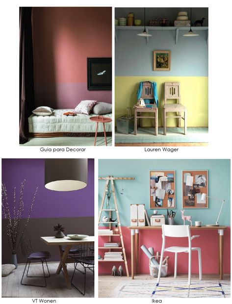 Two Tone Painted Walls - Amykranecolor.com Two Tone Painted Walls, 2 Tone Wall Paint Ideas, Paint Wainscoting, Wall Paint Ideas, Painted Wainscoting, Two Tone Walls, Painted Curtains, Teenage Girl Room, Two Tone Paint