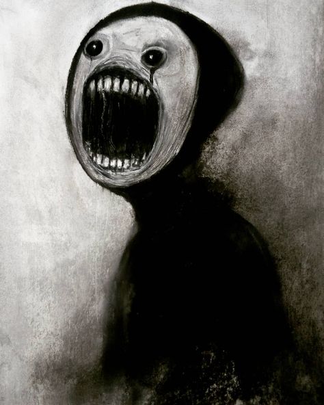 @madziowa_p on Instagram: “The Abyss. #drawing #charcoaldrawing #abstractart #abstractface #workart #workonpaper #expression #macabreart #deviantart #creature…” Halloween Drawings Scary, Abyss Drawing, Black Creature, Creature Painting, Disturbing Art, Scary Teeth, Horror Drawings, Creepy Sketches, Creepy Creatures