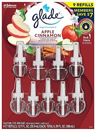 Glade PlugIns Scented Oil Refill, Essential Oil Infused Wall Plug in, 6.39 fl. oz, 9 ct. (Apple Cinnamon) Mcintosh Apples, Clean Linen, Scented Oil, Scent Diffuser, Essential Oil Scents, Scented Oils, Essential Oil Fragrance, Apple Cinnamon, Wall Plug