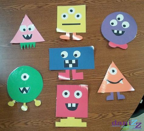 DIY shape monsters for a monster themed bulletin board or learning shapes Theme Classroom Ideas, Monster Decor, Monster Theme Classroom, Monster Classroom, Monster Shapes, Diy Crafts Gift, Monster Activities, Monster Decorations, Monster Craft