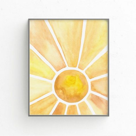 Sun Paintings, Water Paints, Sunshine Art, Watercolor Calendar, Weather Theme, Basic Painting, Library Inspiration, Art Fox, Water Paint