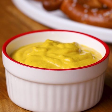 Spicy Yellow Mustard Recipe by Tasty Yellow Mustard Recipe, Mustard Recipes, Sandwich Spreads, Honey Barbecue Sauce, Homemade Mustard, Mustard Powder, Ketchup Recipe, Honey Barbecue, Spicy Mustard