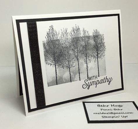 Stampin Up Sympathy Cards, With Sympathy, Winter Woods, Condolence Card, Wood Card, Winter Wood, Wood Stamp, Elegant Cards, Tree Cards